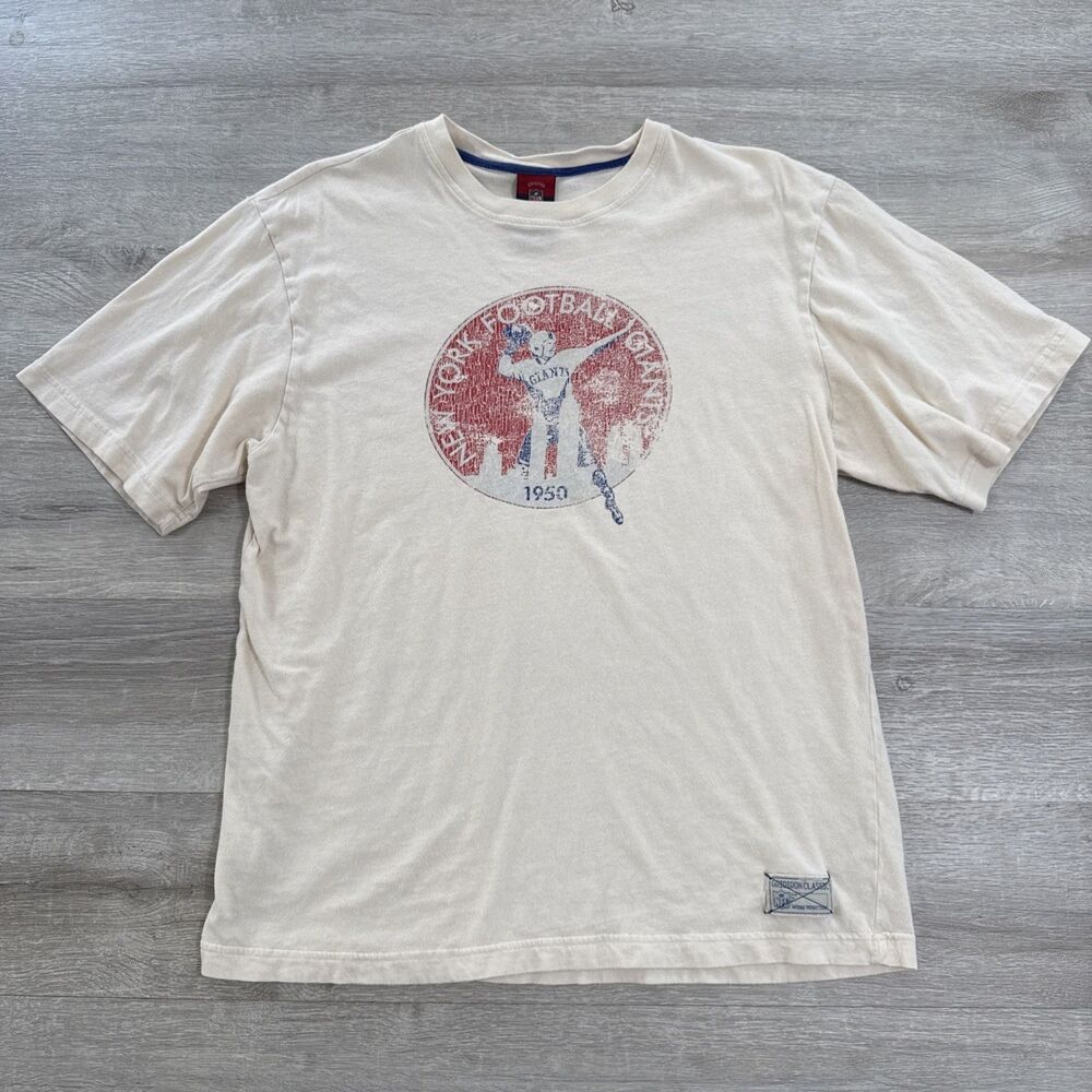 New York Giants Shirt NFL Reebok Gridiron Classic 1950 Men’s Ivory Small Cotton